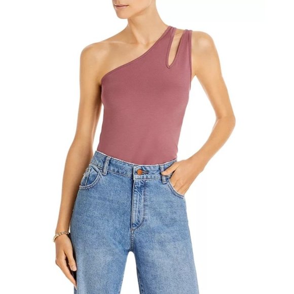AQUA Cutout One Shoulder Tank in Mauve - NWT - Size Small - Picture 1 of 2